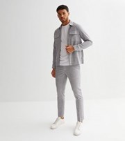 New Look Pale Grey Slim Fit Crop Suit Trousers